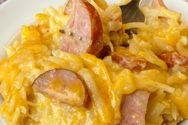 Kielbasa Sausage Cheesy Potato Casserole