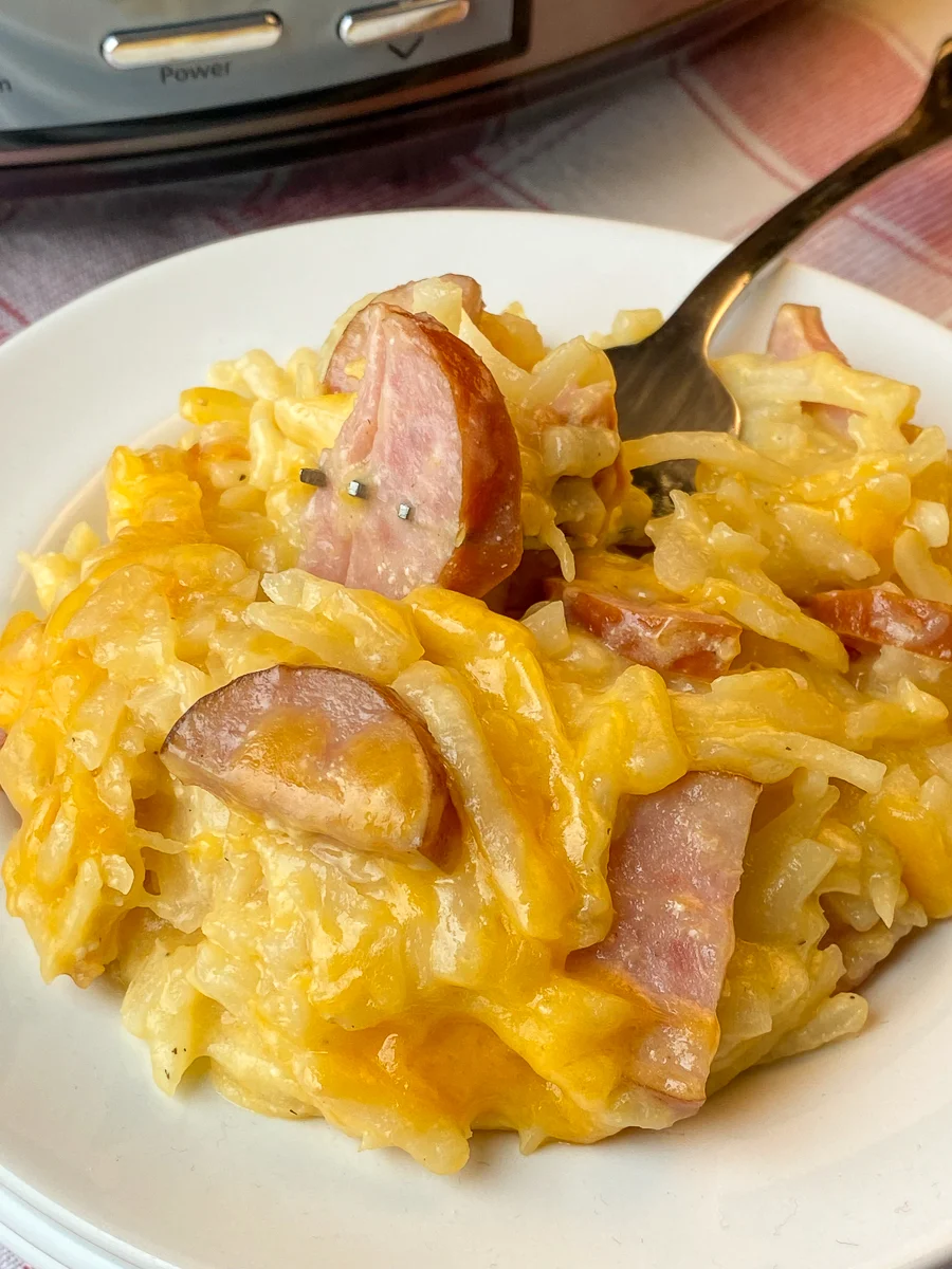 Kielbasa Sausage Cheesy Potato Casserole