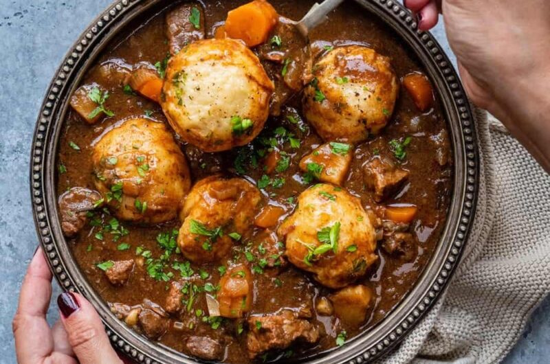 Slow Cooker Beef Stew and Dumplings