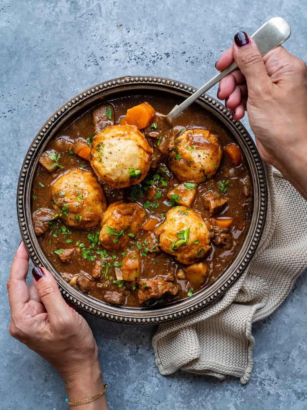 Slow Cooker Beef Stew and Dumplings