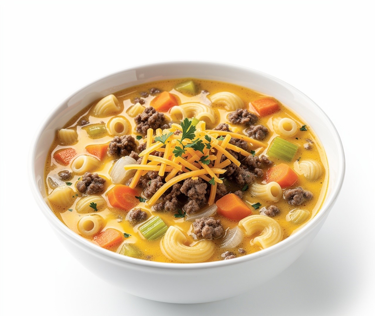 Cheeseburger Macaroni Soup