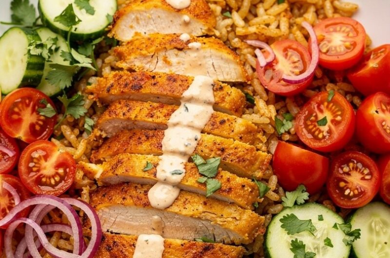 Chicken Shawarma Crispy Rice Salad