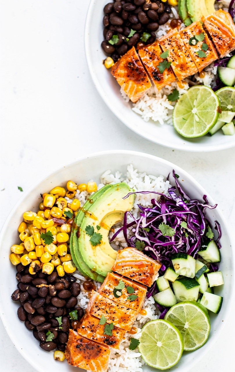 Chipotle Honey Salmon Bowls