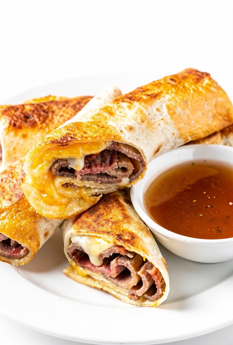 French Dip Tortilla Rollups
