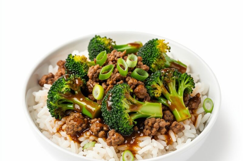 Ground Beef and Broccoli Rice Bowl