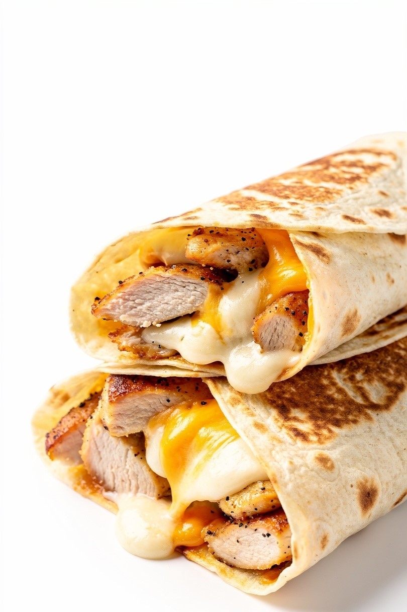Cheesy Garlic Chicken Wraps