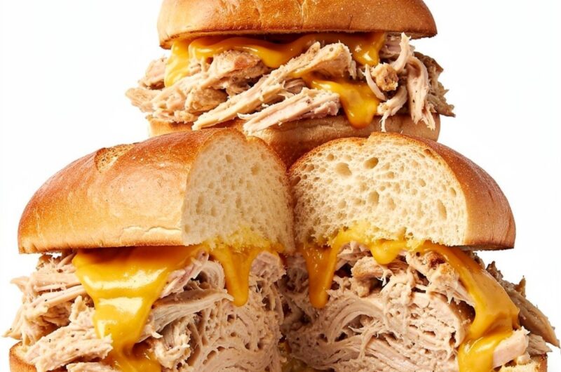 Crockpot Garlic Parmesan Chicken Sandwiches